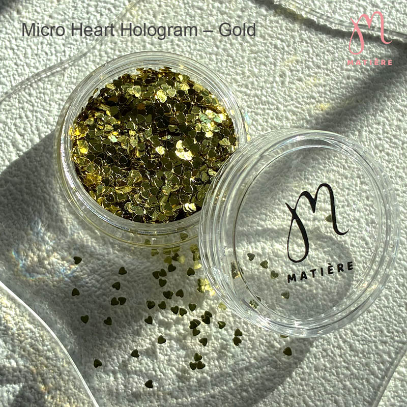 マイクロハートホログラム ゴールド【ゆうパケット】