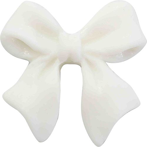 ♪3Dリボン ミディアム ホワイト【ゆうパケット】