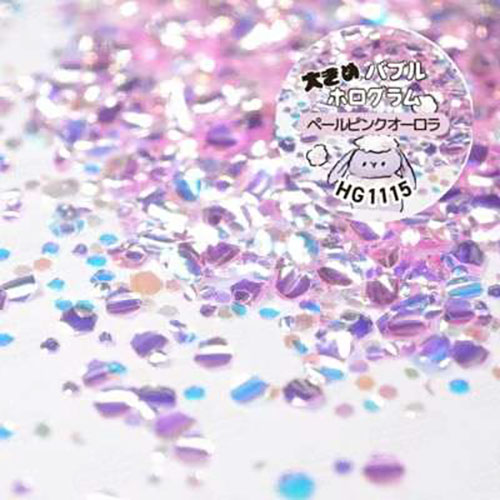 大きめバブルホログラム HG-1115 ペールピンクオーロラ【ゆうパケット】