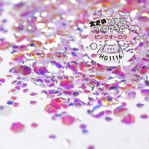 大きめバブルホログラム HG-1116 ピンクオーロラ【ゆうパケット】