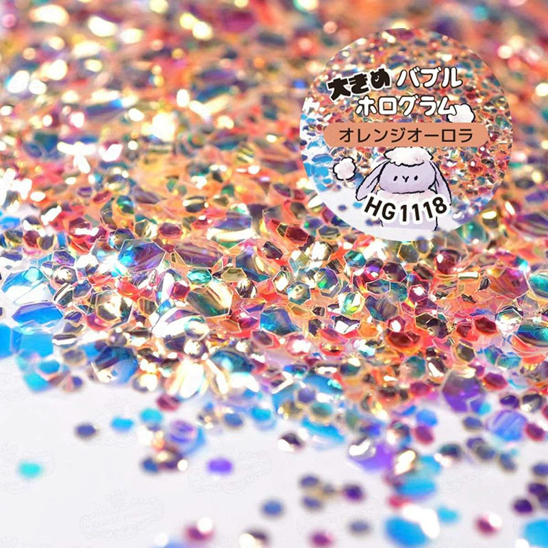 大きめバブルホログラム HG-1118 オレンジオーロラ【ゆうパケット】