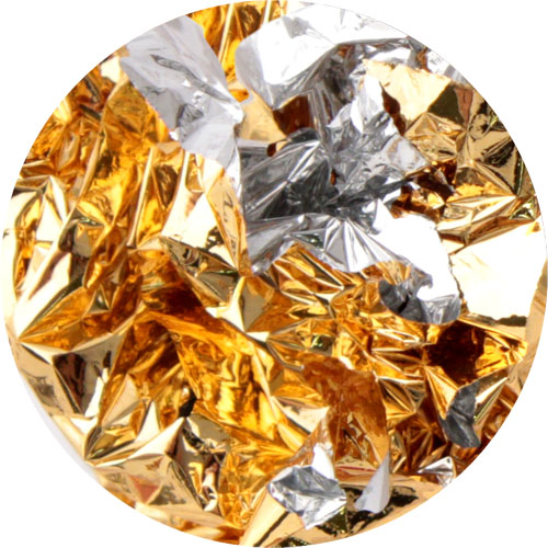 【キラキラハッピーホログラム】HG331 ダブルカラー金箔 ゴールド×シルバー【ネコポス】