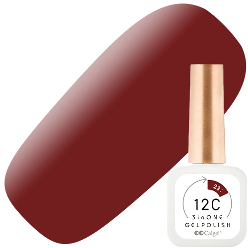 □カルジェル 12C ノンワイプ スリーインワン ジェルポリッシュ8ml23ボルドー フィアース ドギー【お取り寄せ】