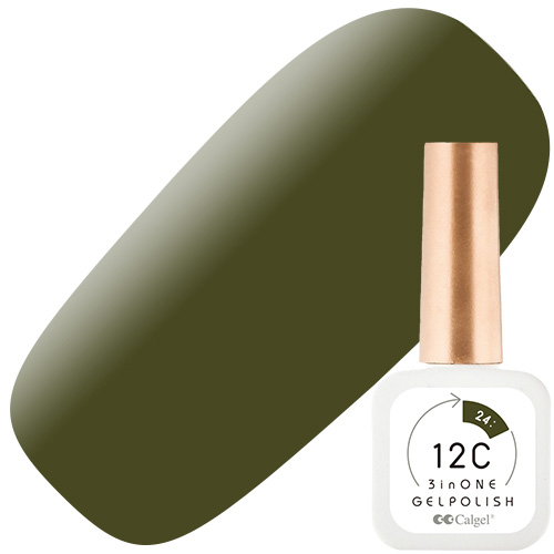 □カルジェル 12C ノンワイプ スリーインワン ジェルポリッシュ8ml24オリーブ ジェントル ボー【お取り寄せ】