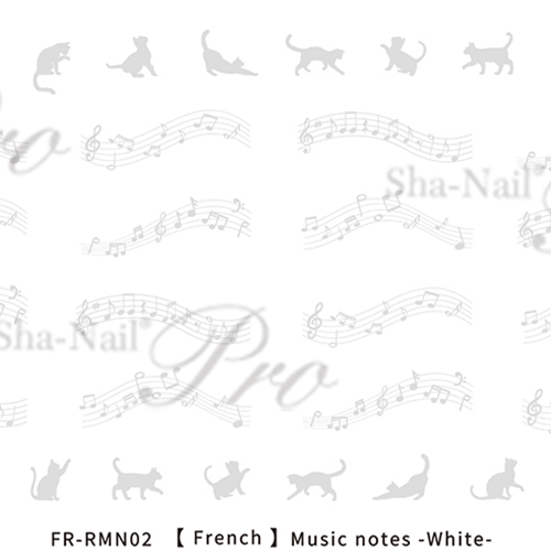 [NEW]【plus/French/岡本瑠美】Music notes -White-/フレンチ ミュージックノーツ ホワイト【ネコポス】