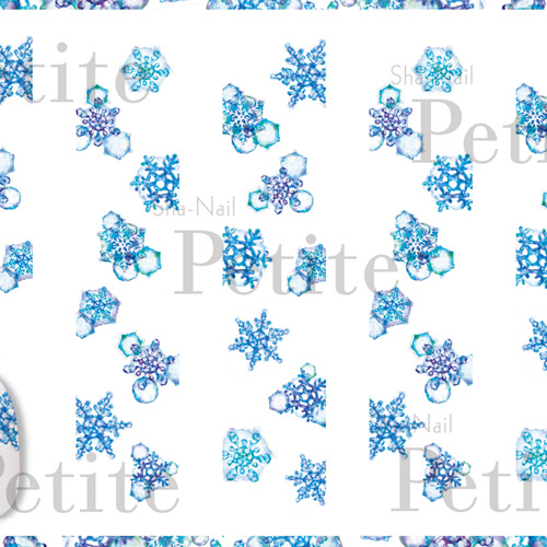 ■[STOCK]【Petite】Water Colors Snowflakes(Blue)/ウォーターカラー スノーフレーク(ブルー)【ネコポス】