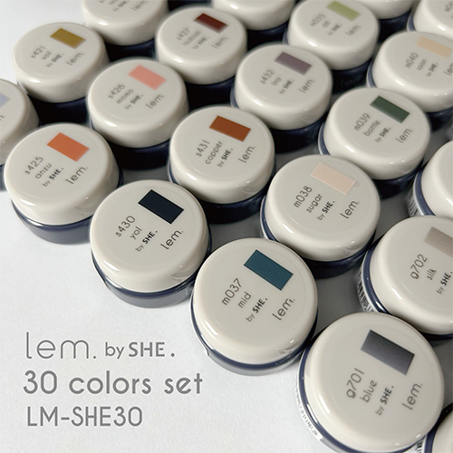 ♪lem.by SHE.カラージェル30色セット【お取り寄せ】 | ネイル通販 